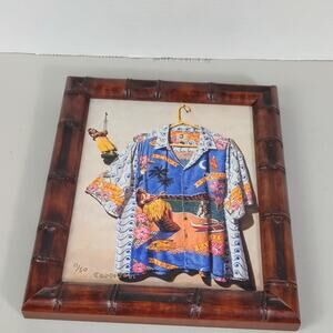 Kahala Hula Aloha Giclée on Canvas Carleton Kinkade Framed Signed 10" x 8"